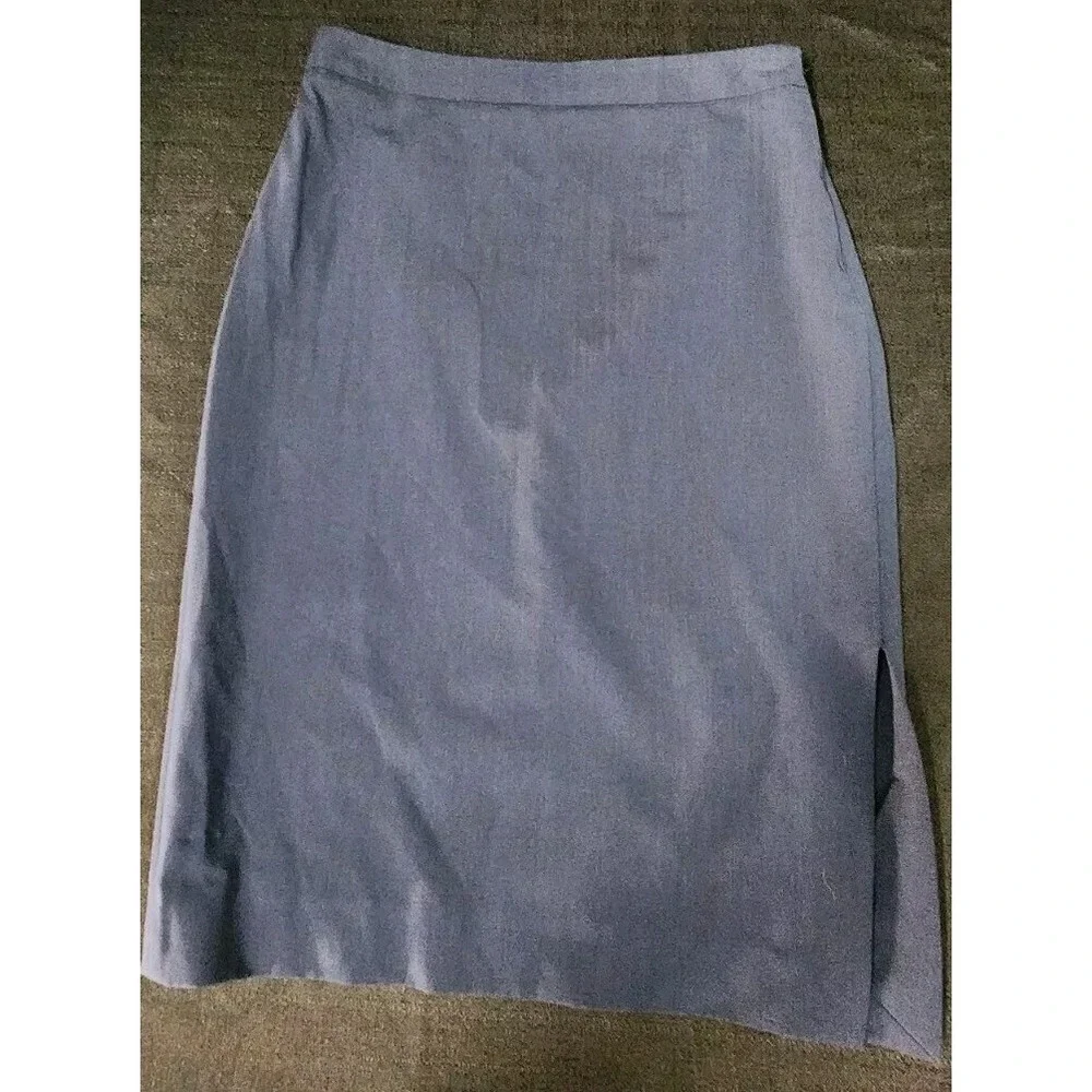 Banana Republic Woman's Gray Navy Gray Wool Blend Pencil Skirt‎ Sz Petite 0 New